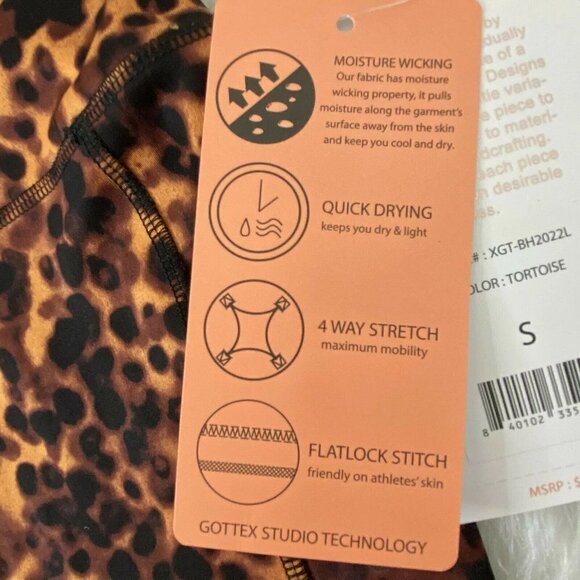 Gottex Women's Small Ankle Leggings Tummy Control Slimming Pockets Tortoise NEW - Picture 8 of 9